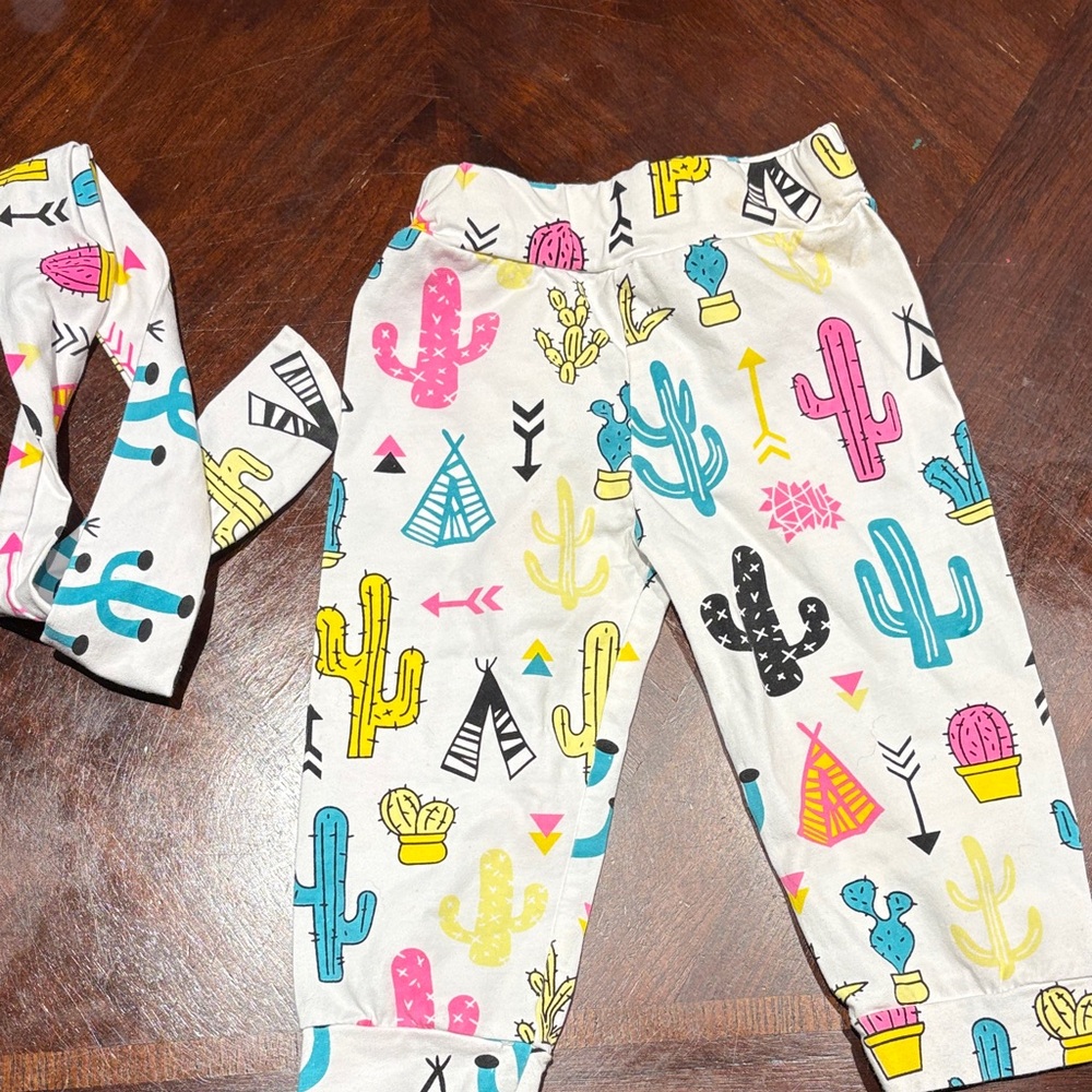 Colorful Cactus Print Baby Leggings